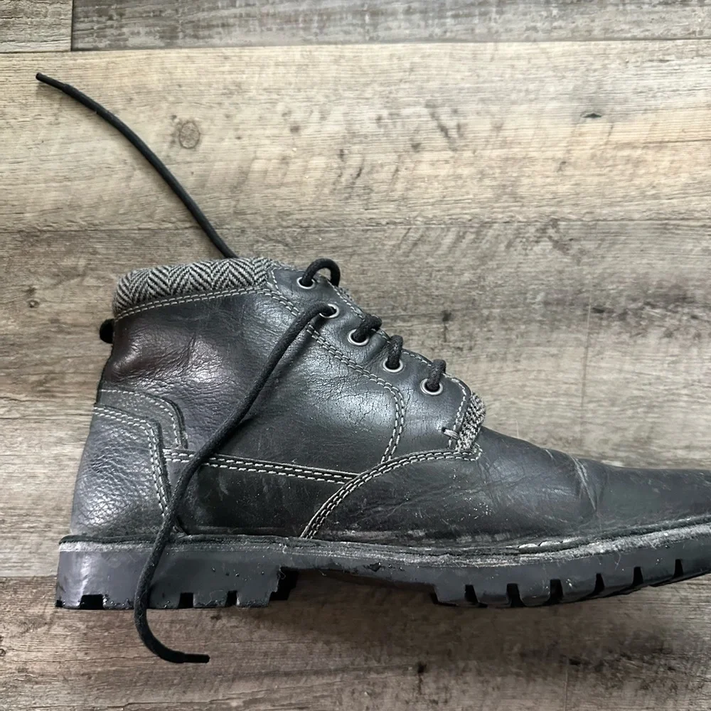 Steve Madden Men’s Size 10 Black Leather Lace Up Neptoon Combat Boots - Picture 3 of 6